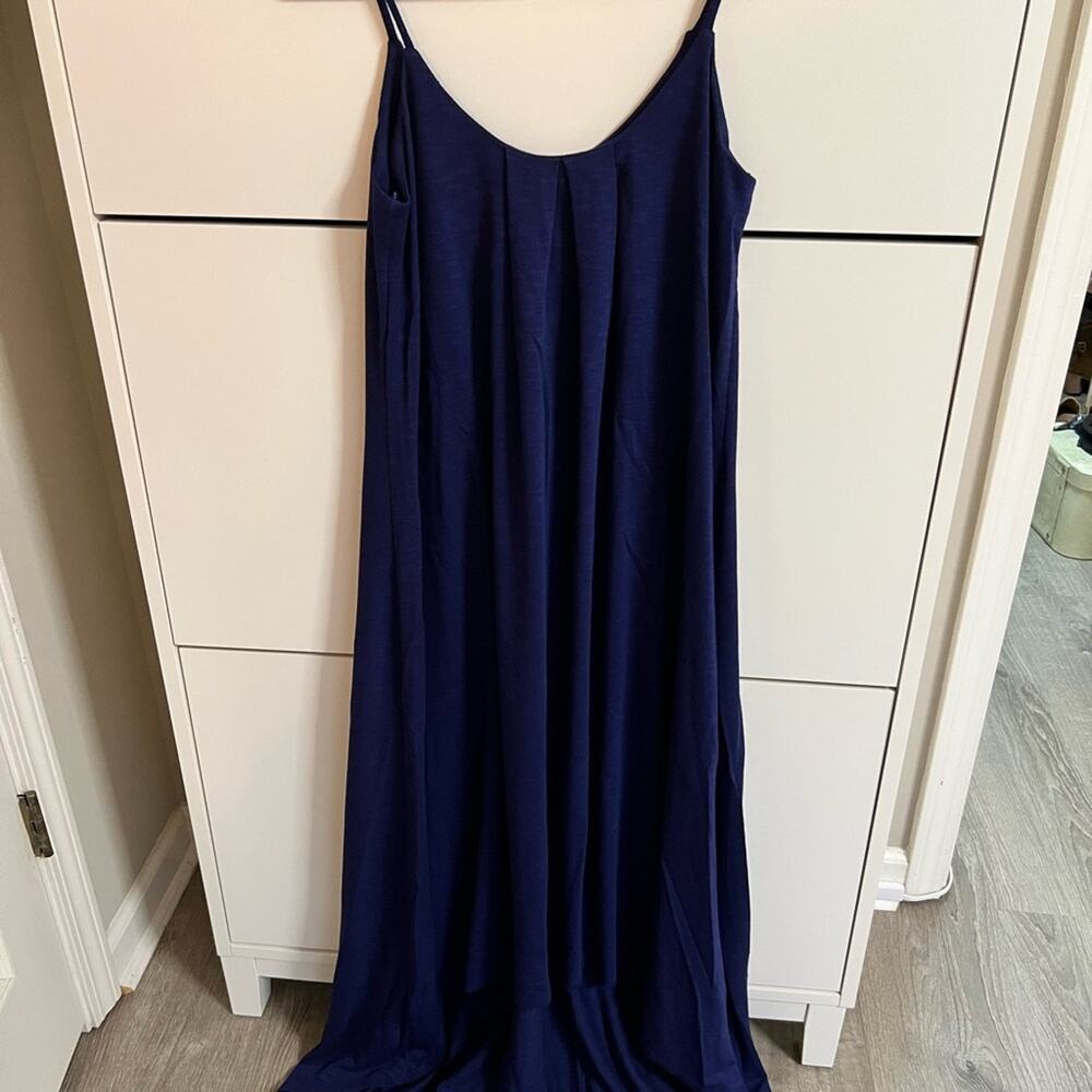 Lanston Navy Blue Spaghetti Strap Maxi Sundress (S)